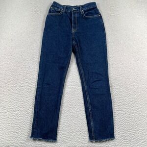 Grlfrnd Jeans Women 28  Karolina Crop Straight Button Fly Raw‎ Hem Afterglow